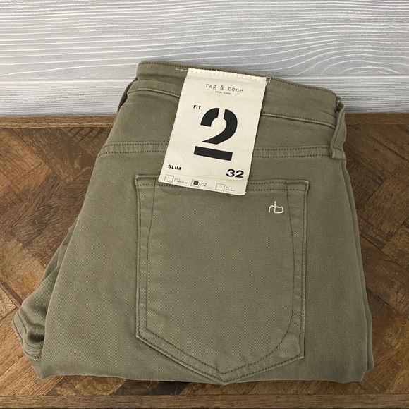 Rag & Bone New York Fit 2 Slim Jeans Dusty Olive - Picture 12 of 12
